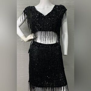 Size 4 Beaded Black Sherri Hill Cocktail